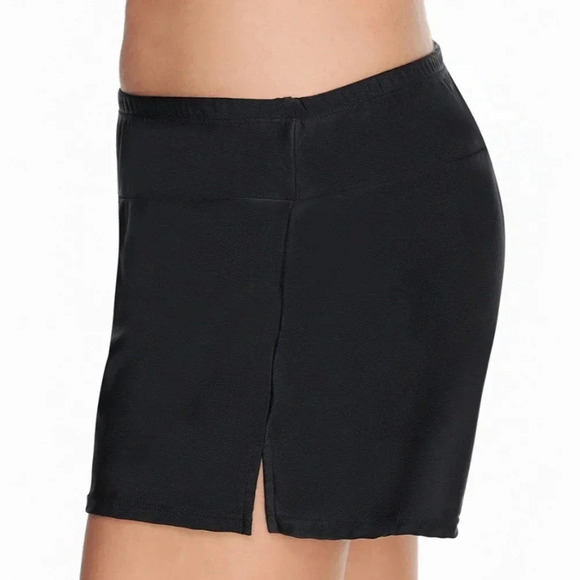 St. John's Bay Swim Short Bottom Color Black Built-In Brief - Picture 15 of 15